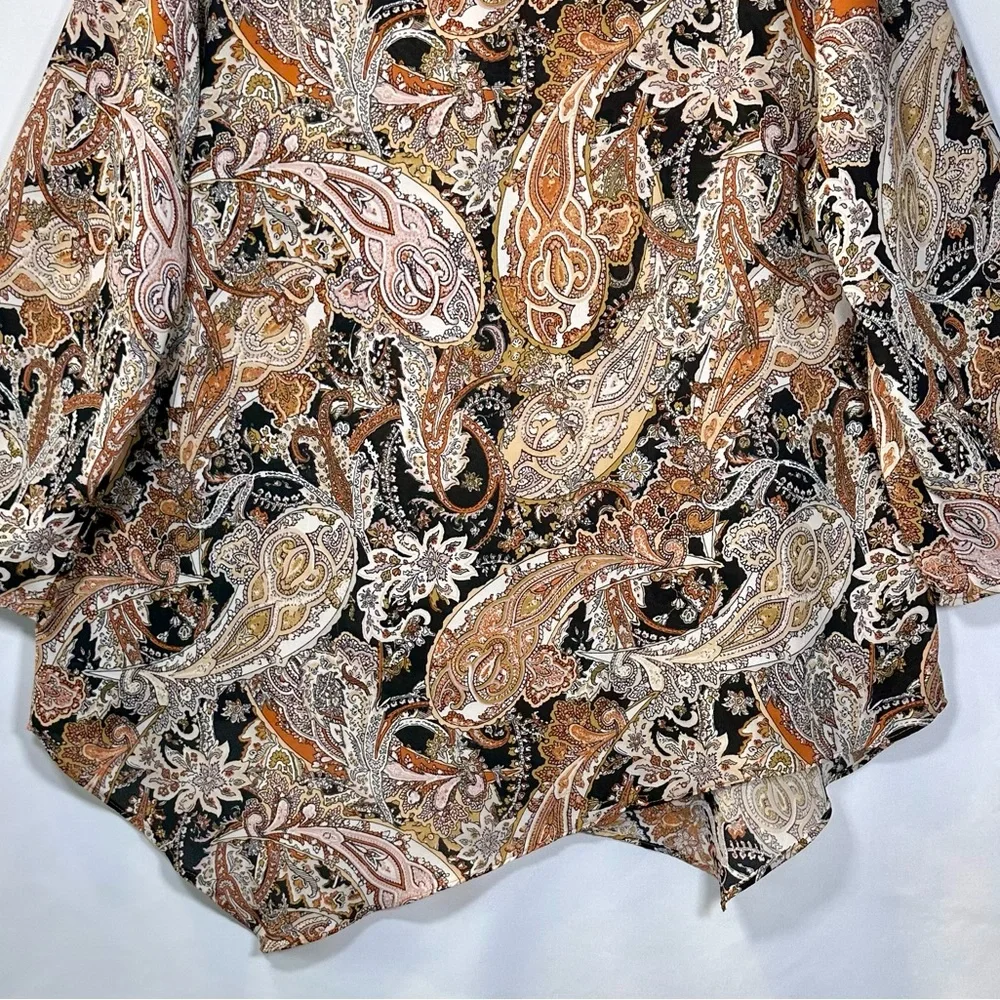 Cato Paisley Print Women's Top Diagonal High-Low Size XL - Picture 5 of 8
